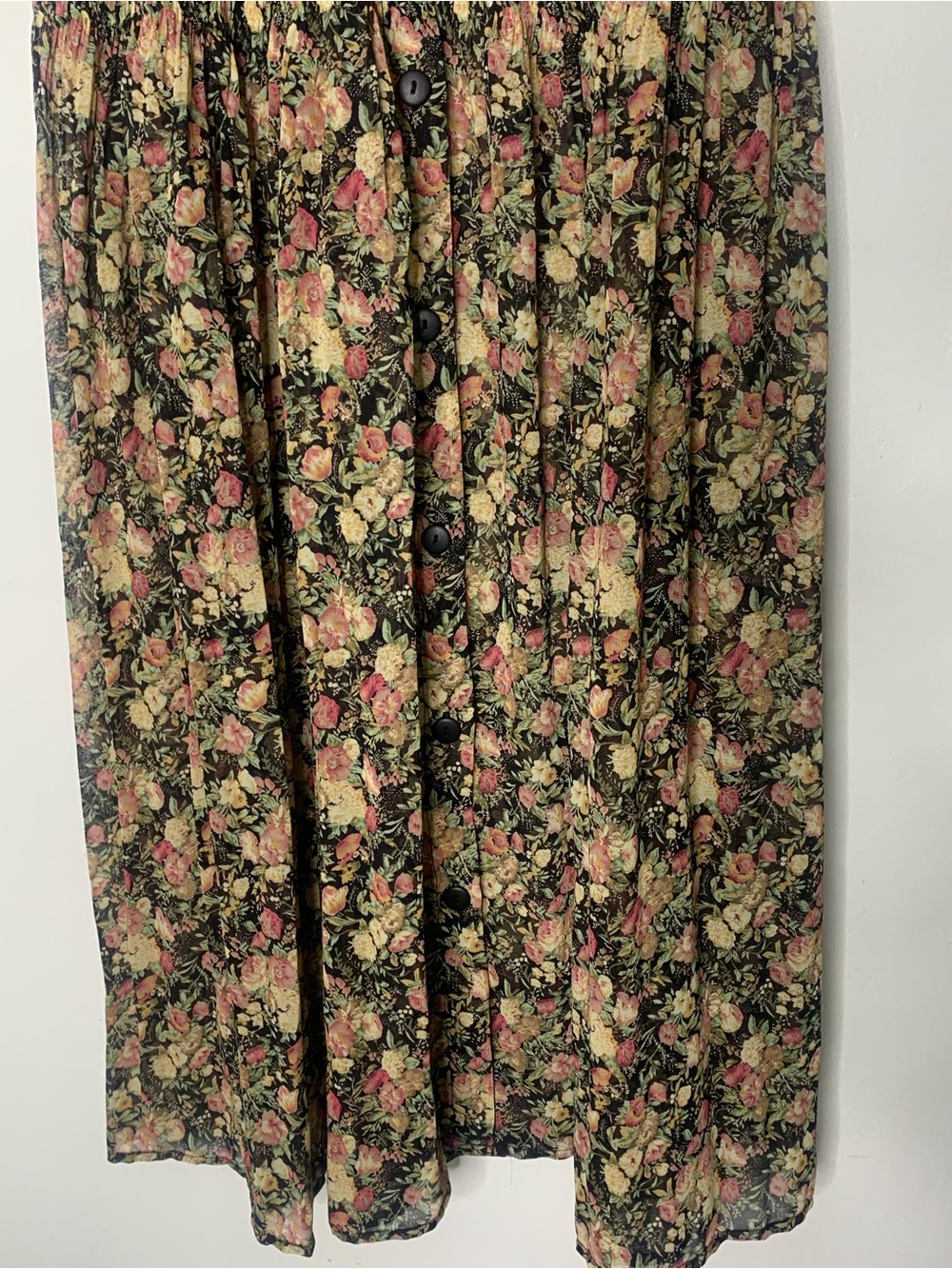 VTG Compagnie International Cottage Grandma Whimsey Garden Maxi skirt small - Picture 11 of 11